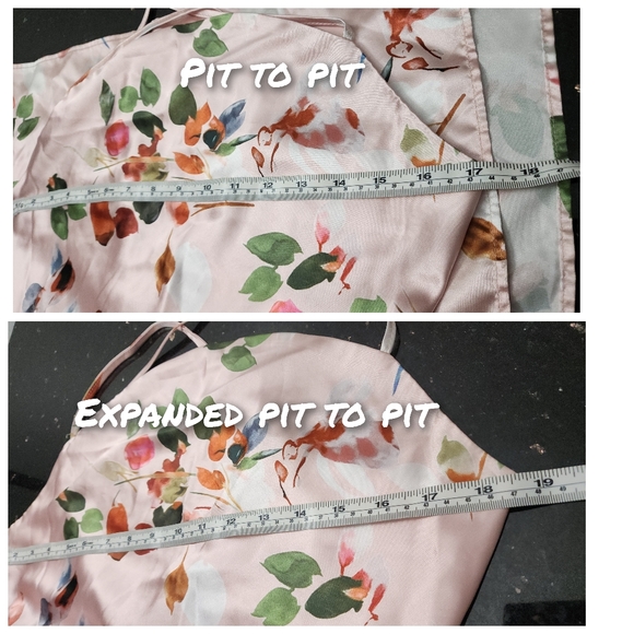 SHEIN Floral Draped Crisscross Tie Back Satin Cami Dress. Size: Small - Picture 10 of 12